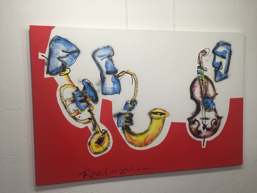 Roel Walta  Acryl op doek  gesigneerd Titel: Muziek liefde kopen? Bied vanaf 1!