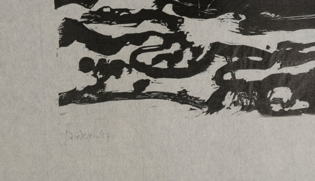 Jef Diederen: Houtsnede op Rijstpapier, Z.T. zwart kopen? Bied vanaf 35!