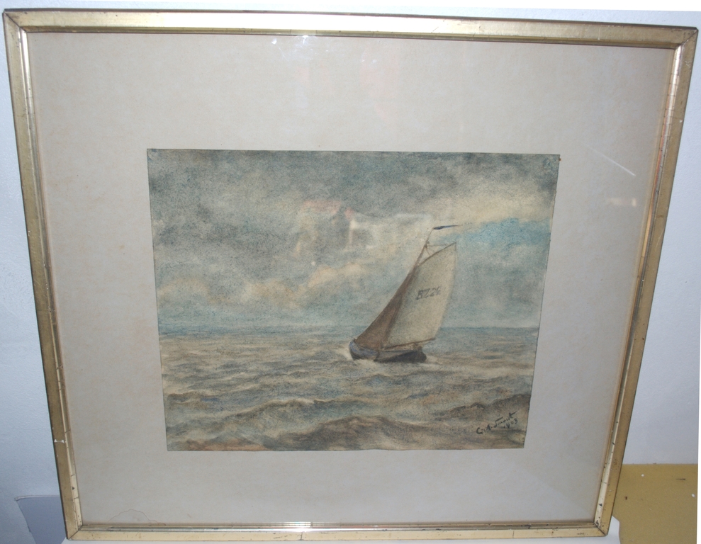Aquarel uit 1903 - Bergen op Zoomse botter op de Schelde  kopen? Bied vanaf 85!