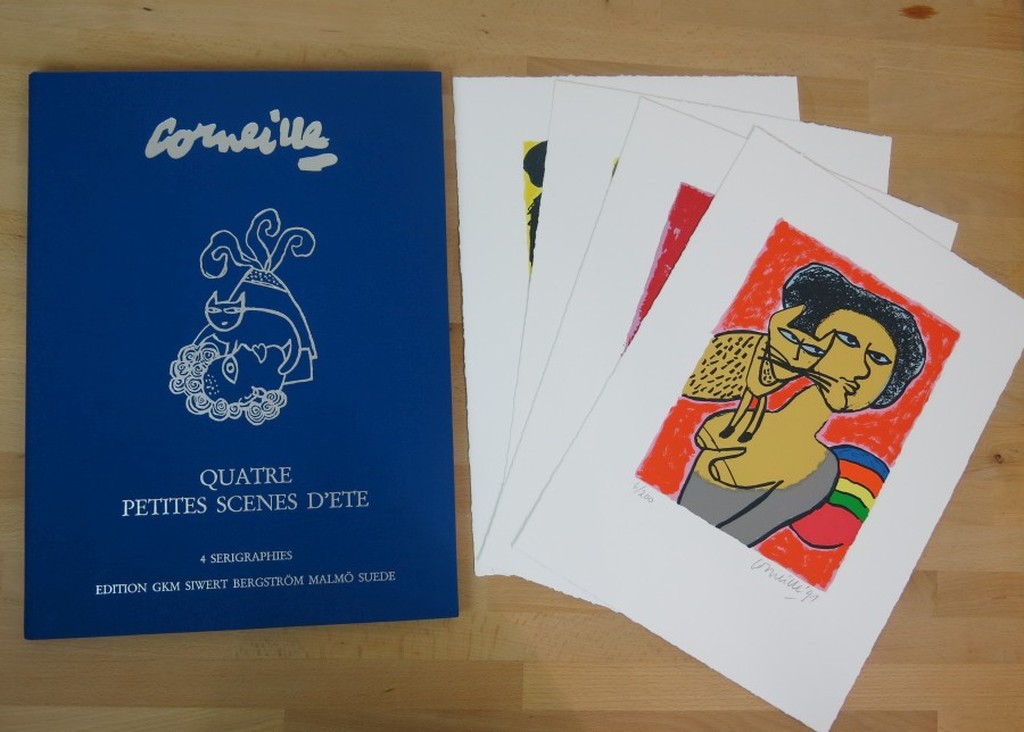 Corneille: Portfolio met 4 zeefdrukken, Quatre petites scenes d'ete kopen? Bied vanaf 300!