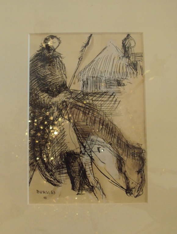 Jeanot Burgi (1939-2011) , gemengde techniek, ruiter en paard kopen? Bied vanaf 30!
