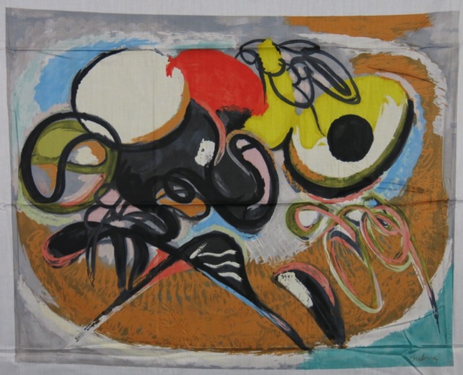 Piet Ouborg: Zeefdruk op katoenzijde, Invaart kopen? Bied vanaf 50!