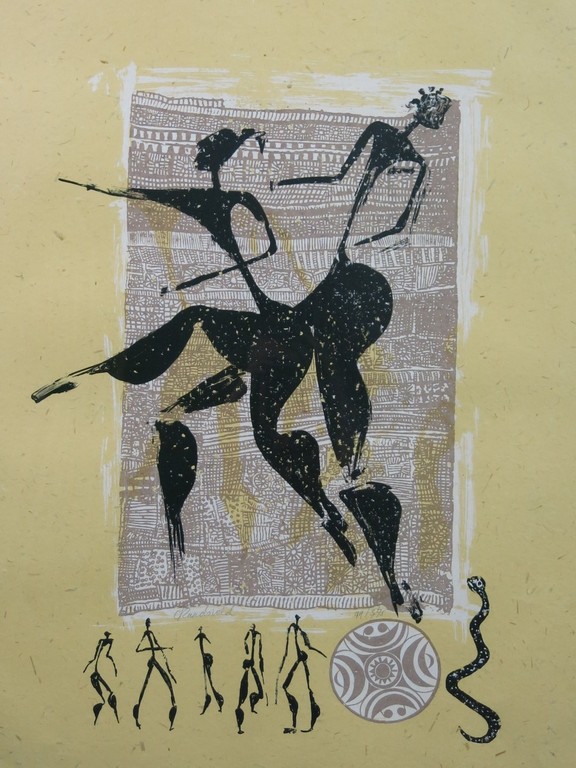 Carla Raadsveld: Zeefdruk, Dans 1 -Ingelijst  kopen? Bied vanaf 20!