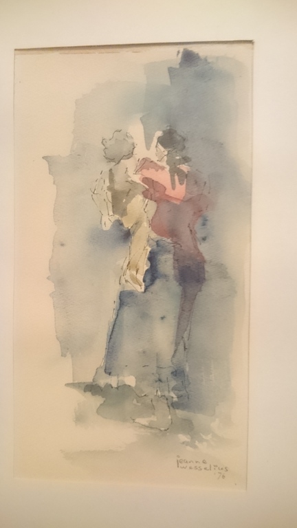 Aquarel 1976 - 'Moeder met kind' Jeanne Wesselius (1931-2010) kopen? Bied vanaf 20!