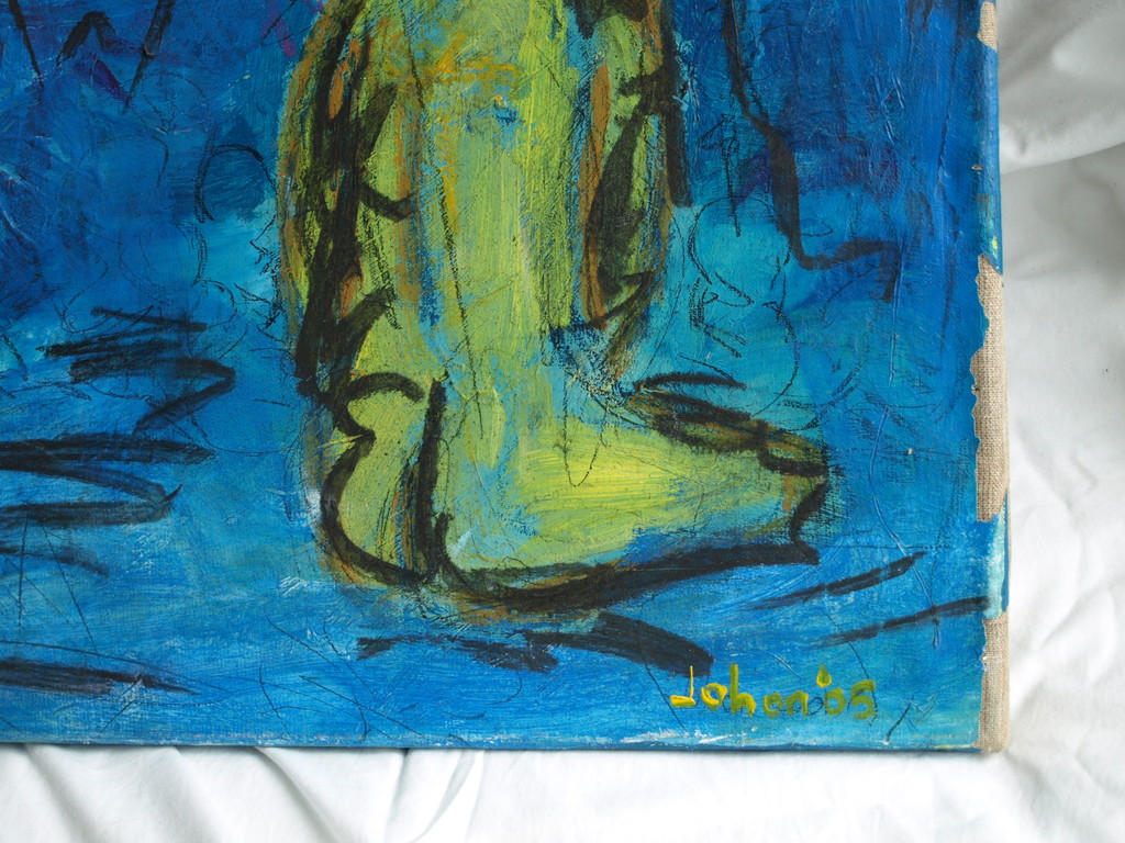 Johan van der Dong : Acrylverf op doek – WTC New York / Tsunami - 2001 kopen? Bied vanaf 1!