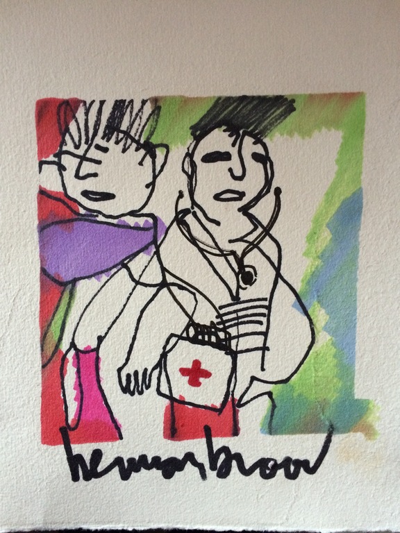 HERMAN BROOD, originele tekening op papier 'Nachtzuster' kopen? Bied vanaf 1!