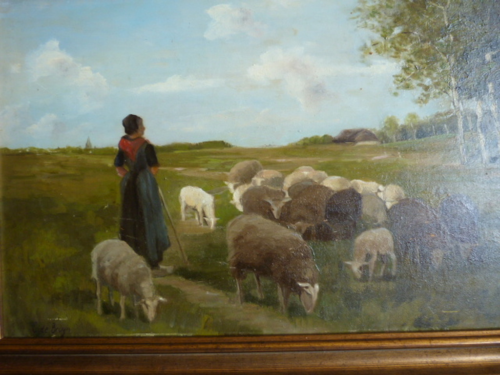 Cornelis de Bruin ( 1870 - 1940 ) - olieverf op board. verkocht voor € 40!