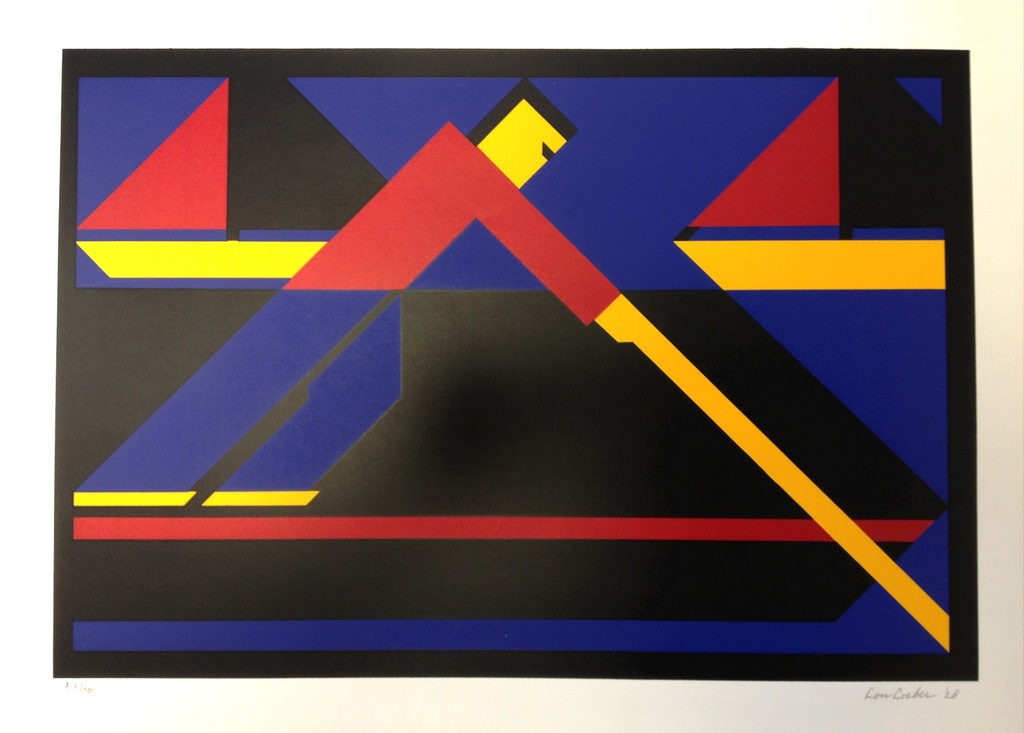 Lou Loeber, litho, Boote verkocht voor € 116!