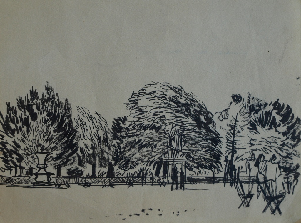 Charles Eyck : Tekening , Bomen – gesigneerd – ca 1935 verkocht voor € 80!