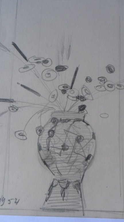 Delmotte Marcel, potloodtekening, gesigneerd kopen? Bied vanaf 40!