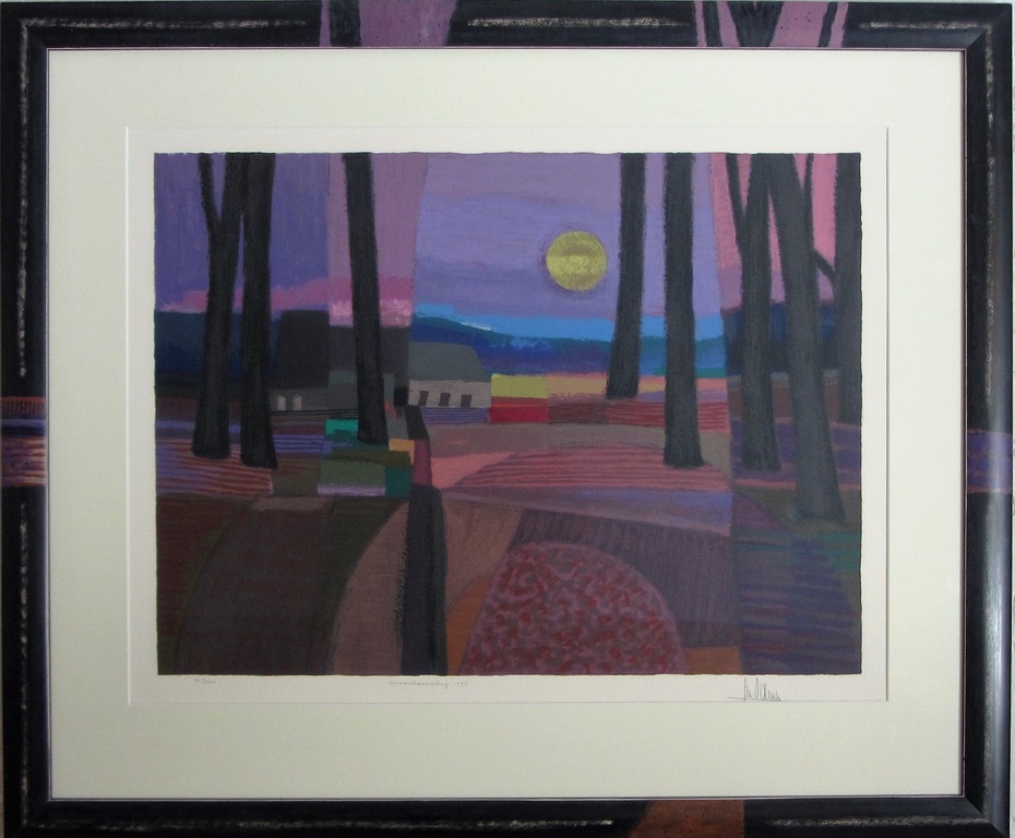 Ton Schulten, Zeefdruk,Maanlandschap 1995, Groot verkocht voor € 699!