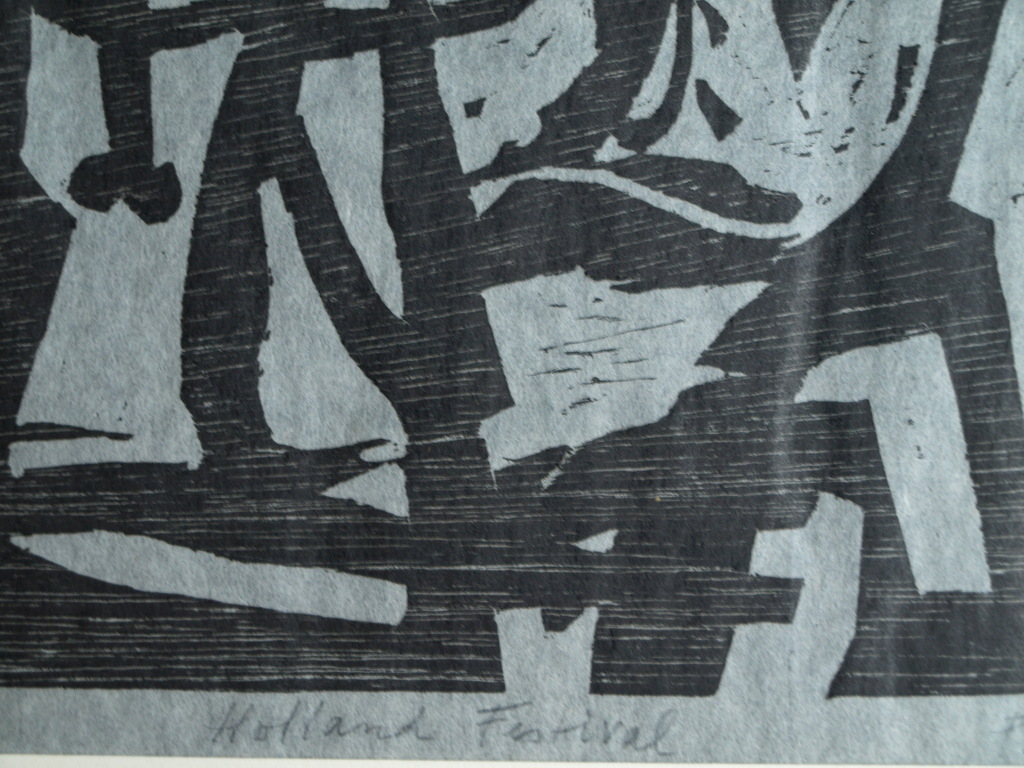 Frits Vanèn :  Houtsnede – Holland Festival – 1961 – oplage 15 ex. kopen? Bied vanaf 1!