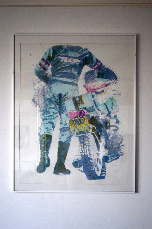 Laatste keer! Jurjen de Haan - Zeefdruk - Motorrijder naast Motor verkocht voor € 50!