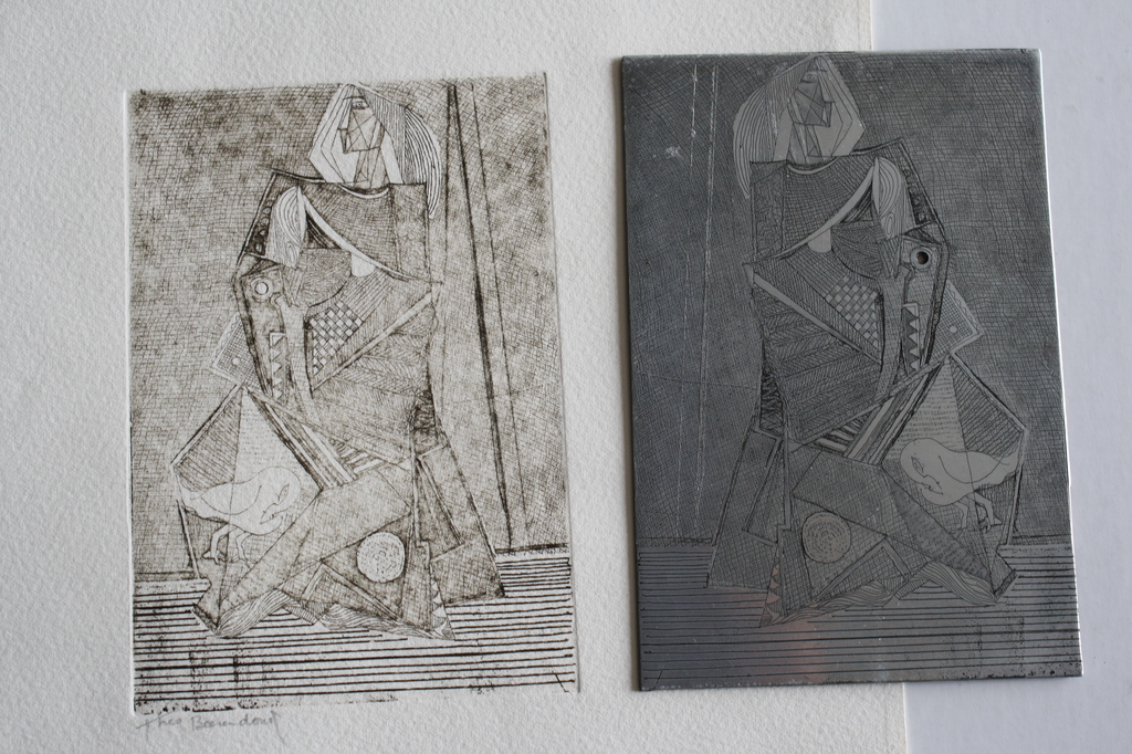 ETS PLAAT + ETS beerendonk - CUBISTISCHE NAAKT met VOGEL verkocht voor € 55!