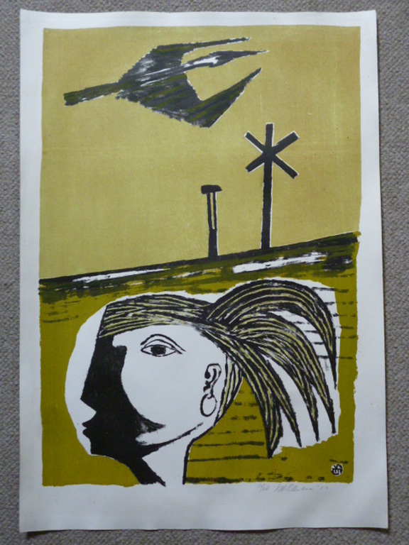 Wally Elenbaas - kleurenlitho - Compositie kopen? Bied vanaf 40!