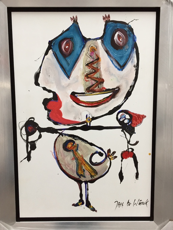 JAN TE WIERIK gemengde technieken op MDF Titel: Liefdes nestje verkocht voor € 1150!