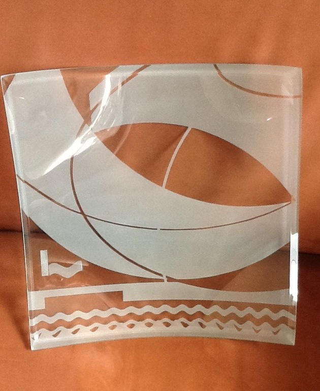 Hein Kuipers, Zware geëtste glazen schaal kopen? Bied vanaf 10!