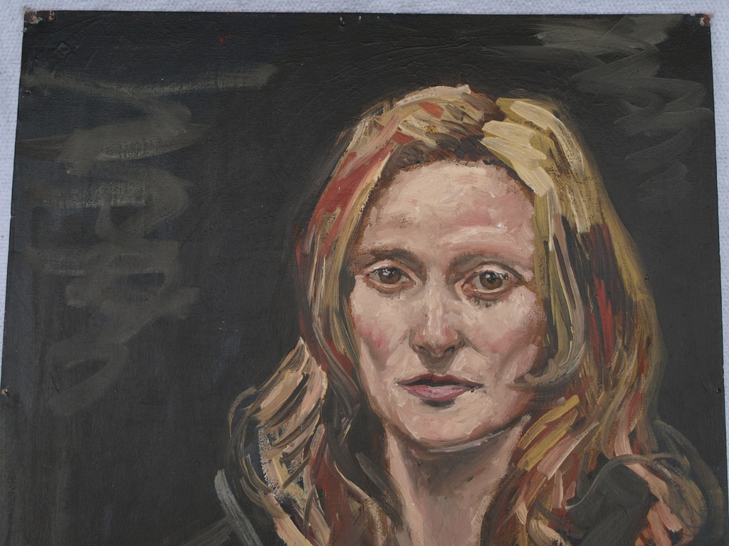 Peter Klashorst : acrylverf op board – Portret blonde vrouw – gesigneerd-ca 1998 kopen? Bied vanaf 50!
