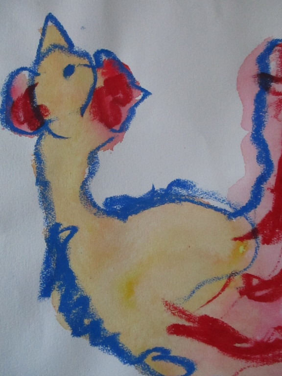 Anton Heyboer - crayon en aquarel op molenpapier - spetterkip kopen? Bied vanaf 1!