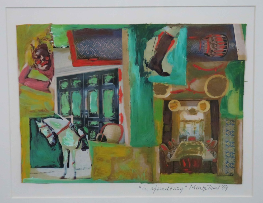 Meertje Kaal: Collage en acryl op karton, In afwachting - Ingelijst kopen? Bied vanaf 1!