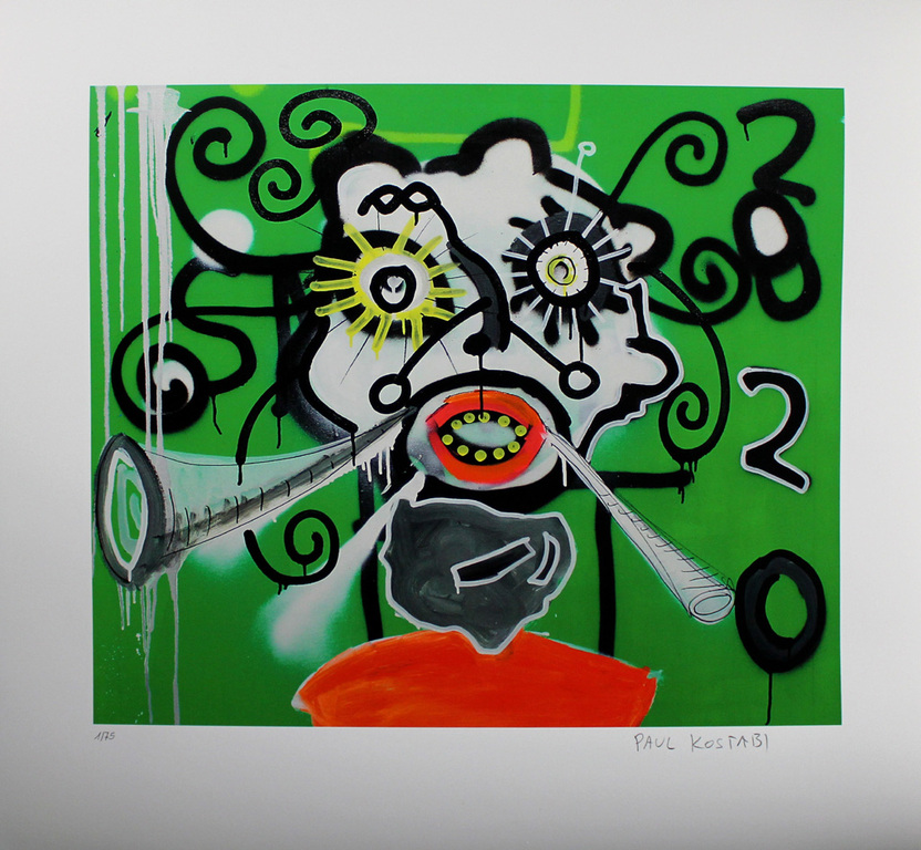 PAUL KOSTABI Giclee HINDSIGHT Handgesigneerd verkocht voor € 55!