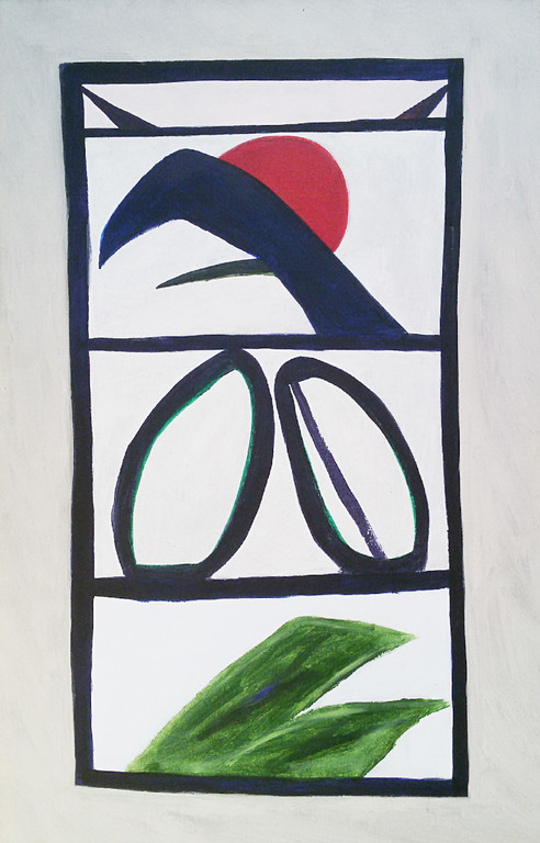 Hans Landsaat - Stapeling, acrylverf op doek verkocht voor € 225!