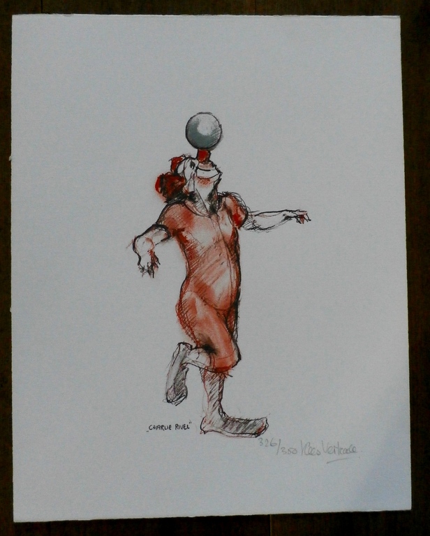 Kees verkade - zeefdruk: Charlie Rivel  kopen? Bied vanaf 150!