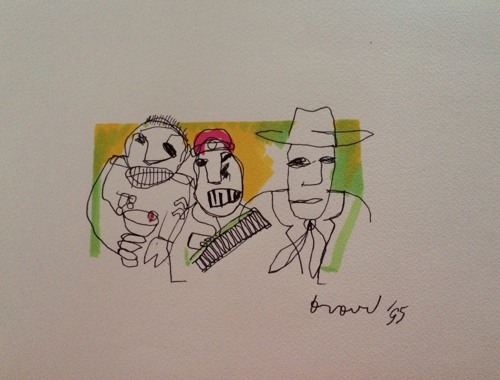 HERMAN BROOD, originele tekening op papier 'Three Man' verkocht voor € 280!