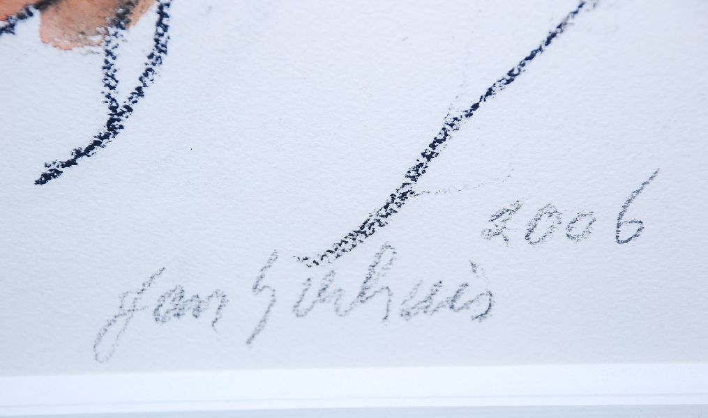 Jan Sierhuis: Originele Pastel/Aquarel. 2 Figuren. Ingelijst kopen? Bied vanaf 350!