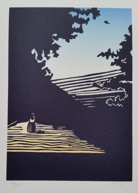 Pieter Bijwaard, zeefdruk, gesigneerd, Bergen kopen? Bied vanaf 45!