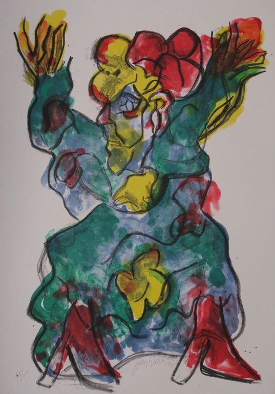 Jan Sierhuis: Litho, Flamenco (groen) kopen? Bied vanaf 70!