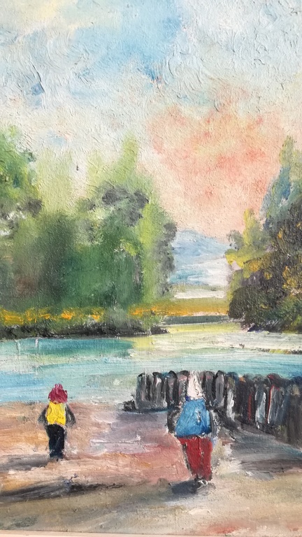 Onbekend kunstenaar ( 20 ste eeuw), Olieverf op paneel, Riverside kopen? Bied vanaf 1!