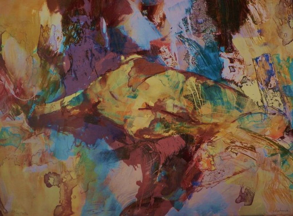 HANS VANHORCK Gr  Litho(52x72 cm) VERSTEENDE AARDE  Handgesigneerd kopen? Bied vanaf 65!