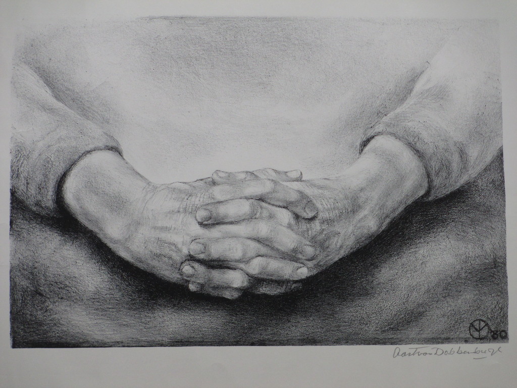 Aart van Dobbenburgh - Aart van Dobbenburgh, Gevouwen handen, Litho '80 kopen? Bied vanaf 1!