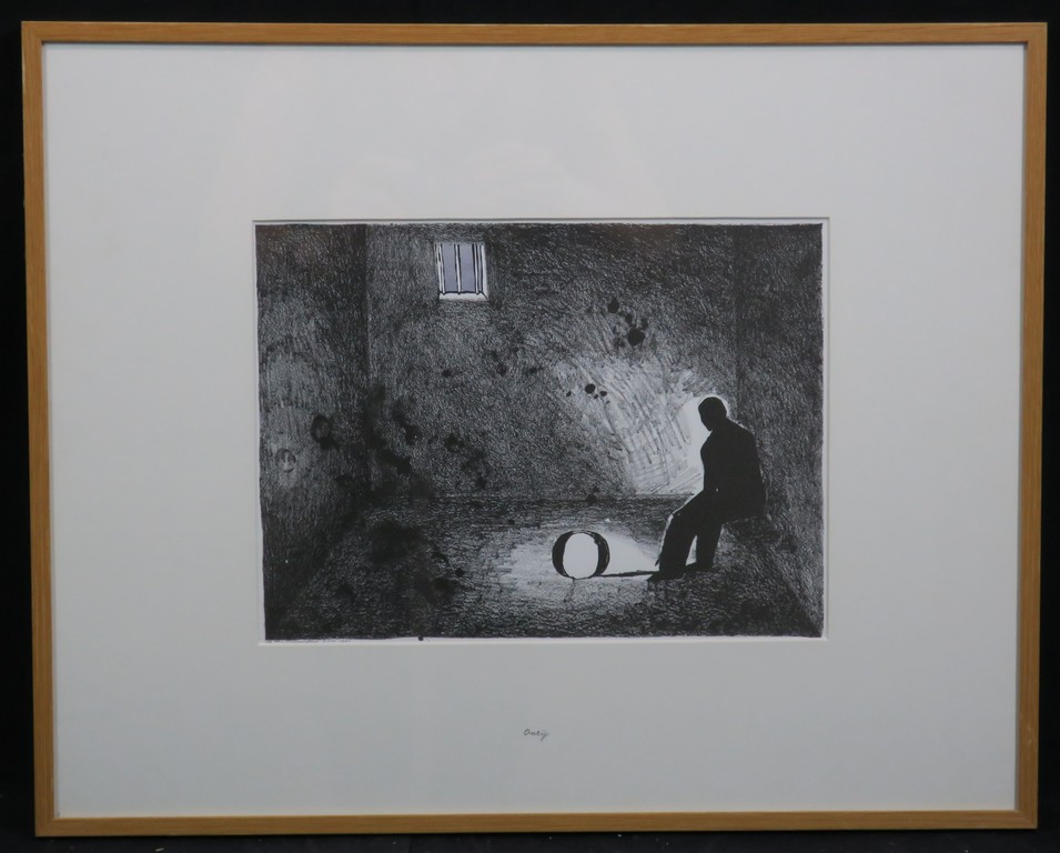 Monique Van Dusseldorp: Litho, Ontij - Ingelijst verkocht voor € 35!