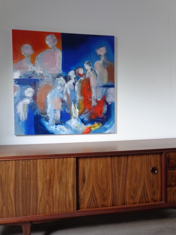 Marten Randa schilderij 'We will remember all of you' acryl op doek 100x100  verkocht voor € 160!