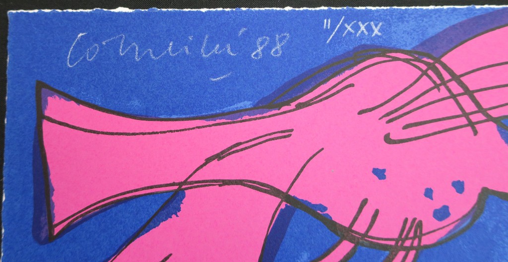 Corneille: Zeefdruk, Z.T. Roze vogel kopen? Bied vanaf 50!