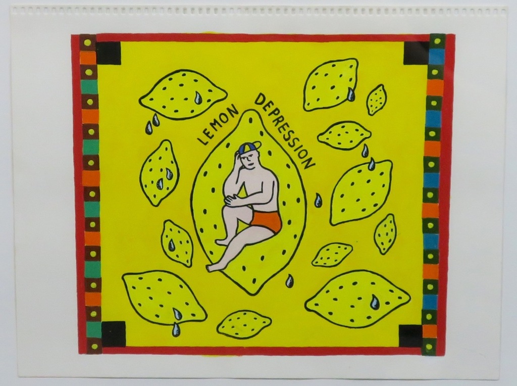 Pam Emmerik: Gouache, Lemon Depression - Ingelijst kopen? Bied vanaf 25!