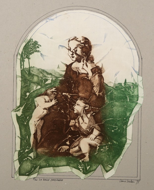 Hans Luiken: Zeefdruk op katoen, La belle Jardiniere kopen? Bied vanaf 1!