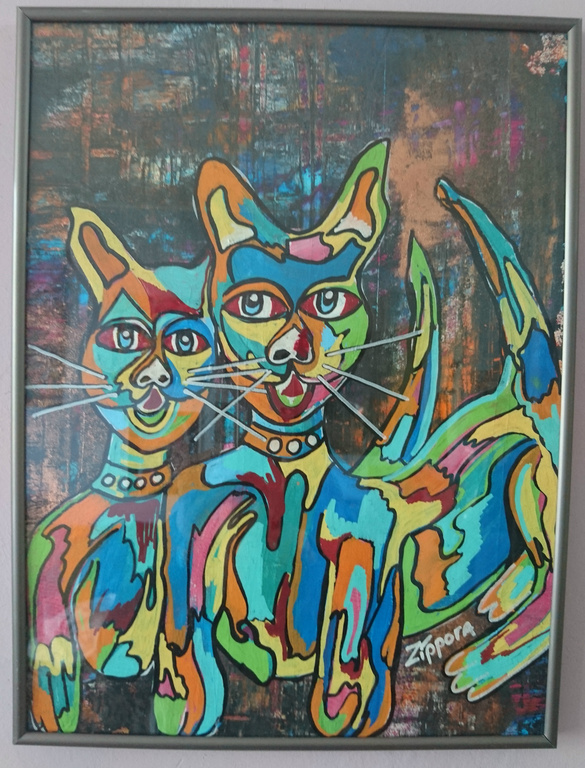 Zippora Meijer Soulmates  acryl en posca 30/40 cm verkocht voor € 35!