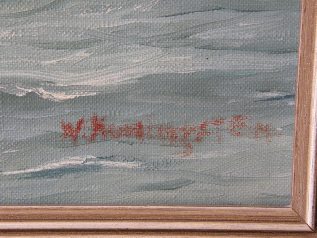 Oliever op doek voorstellende een tall ship. Willem Koningstein. ges. kopen? Bied vanaf 60!