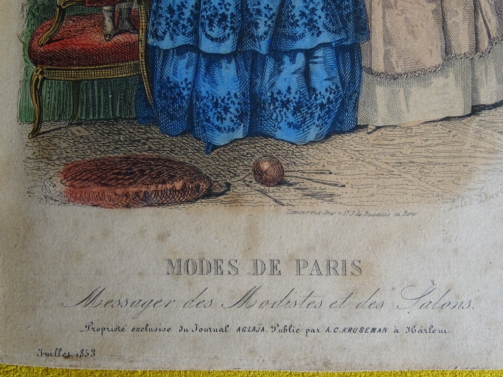 Ingekleurde gravure, Mode de Paris, 1853 kopen? Bied vanaf 1!