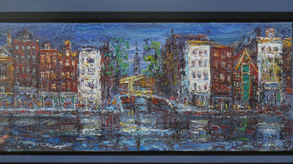 Arnoldus Oldenhave: Olieverf, Gezicht op de Groenburgwal te Amsterdam kopen? Bied vanaf 225!