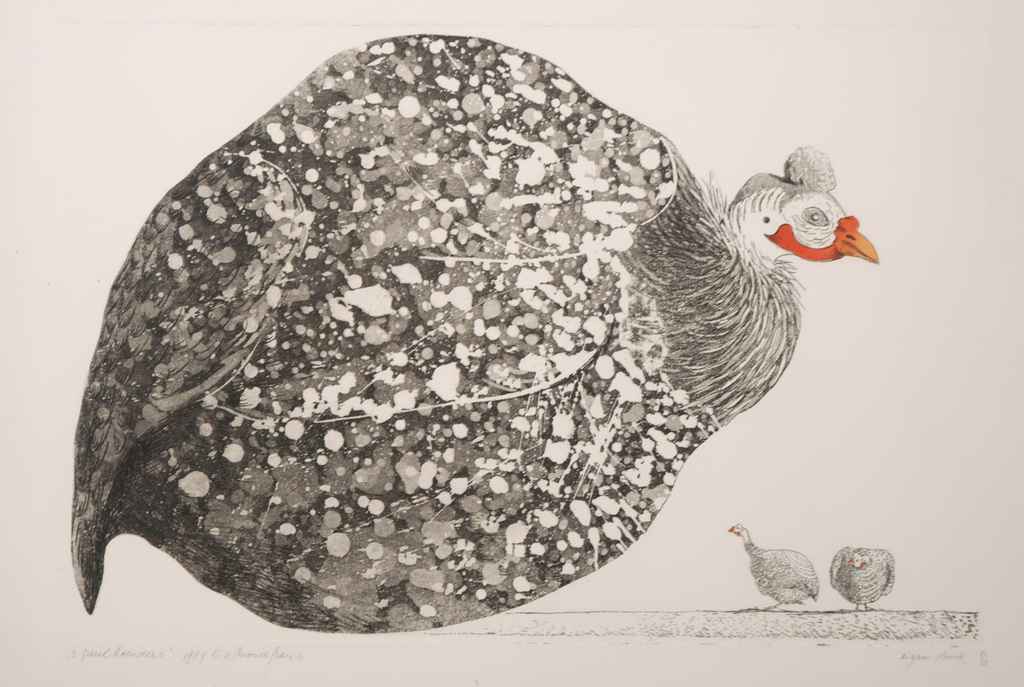Erna van Mondfrans: Ets en aquatint, Parelhoenders kopen? Bied vanaf 20!