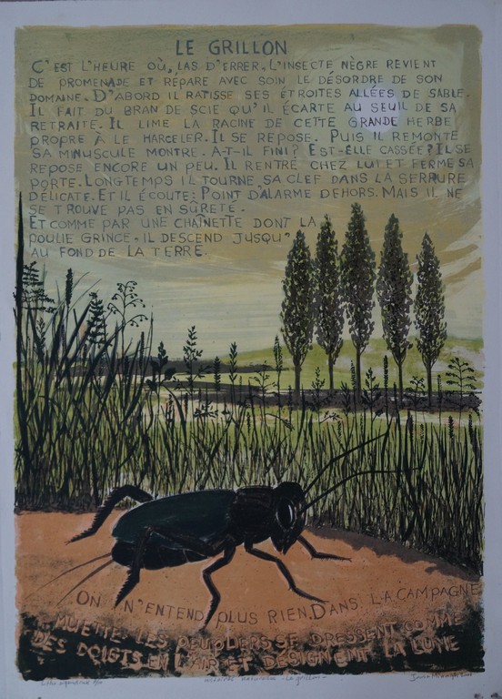 Joost Minnigh - gesigneerde litho - Histoires naturelles - Le grillon - 2001 kopen? Bied vanaf 1!
