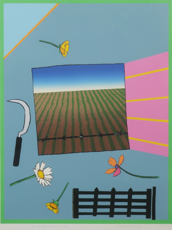 Harrie Gerritz: Zeefdruk, Het veldboeket wordt steeds kleiner - Ingelijst kopen? Bied vanaf 40!