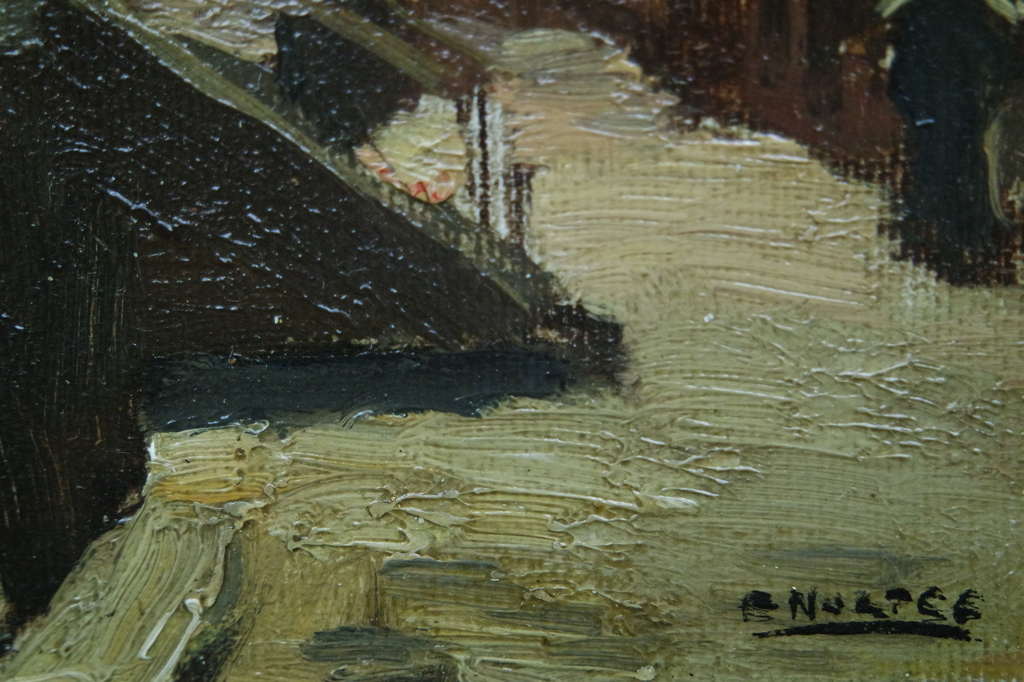 Cor Noltee (1903-1967) - olieverf op doek - dorpsgezicht met bruggetje kopen? Bied vanaf 380!