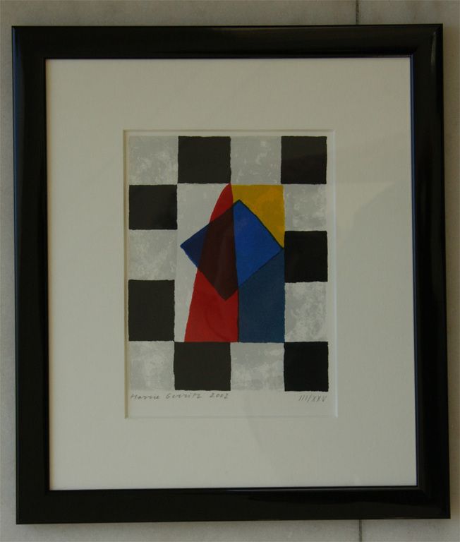 Harrie Gerritz, zeefdruk in lijst, zonder titel verkocht voor € 85!