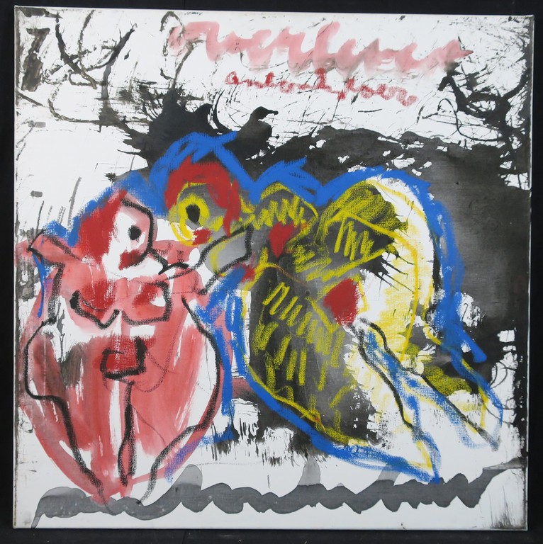 Anton Heyboer: Gemengde techniek op doek, Twee vrouwen verkocht voor € 350!