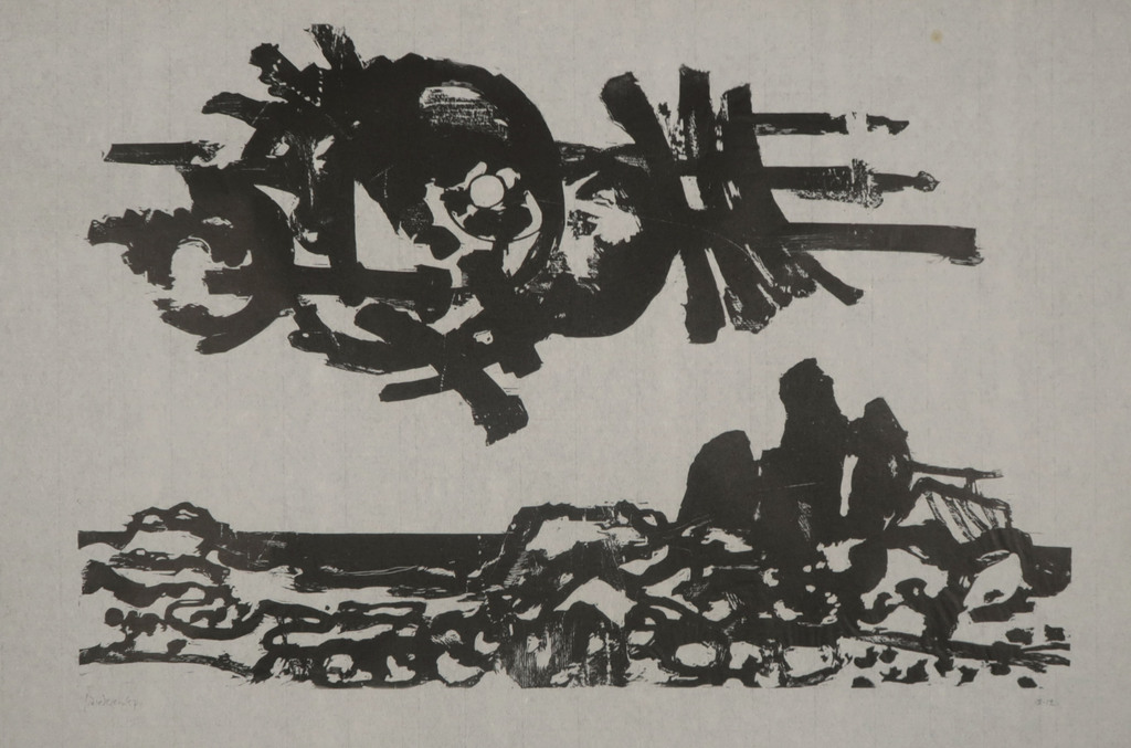Jef Diederen: Houtsnede op Rijstpapier, Z.T. zwart verkocht voor € 35!